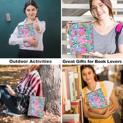 Book Sleeve Book Lovers Gifts Waterproof Books Pouch Protector Pink Flower 1273