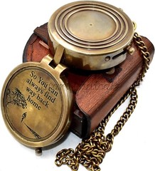 So You Can Brass Pocket Compass With Buckle Leather Pouch Way Back Engraved Gift