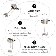 Trekking Poles Crampons Ice Walking Claw Man Mountaineering Climbing Stick [