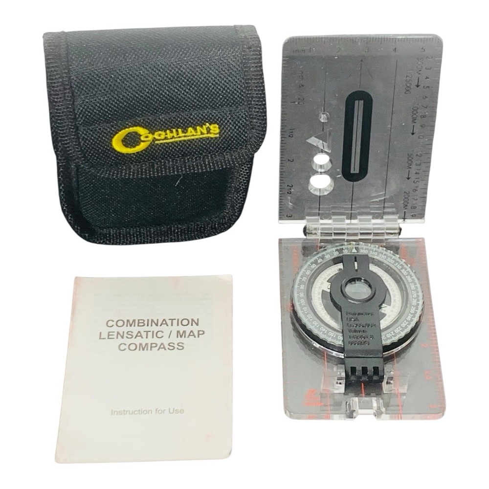 Coghlan’s Combination Lensatic/Map Compass with Case & Owner’s Manual – Taiwan