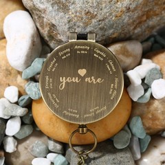 Engraved Brass Compass Scripture Inspirational Baptism Christian Hiking