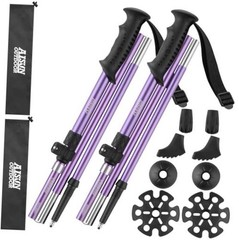 AISUNOURDOOR Lightweight Adjustable Trekking Poles, Aluminum Collapsible purple