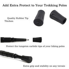 Replacement Rubber Tips for Walking Sticks, Trekking 6pcs Walking Stick Tips