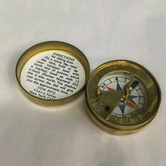 Compass Sun Dial Brass, Vintage Style, By Son Mfg