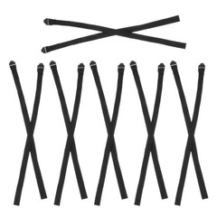 12Pcs Durable Nylon Cane Wrist Straps for Walking Sticks Hiking Poles Black