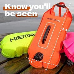 Swim Buoy for Open Water with Dry Bag 15L – Fully Waterproof Swim Bubble Orange