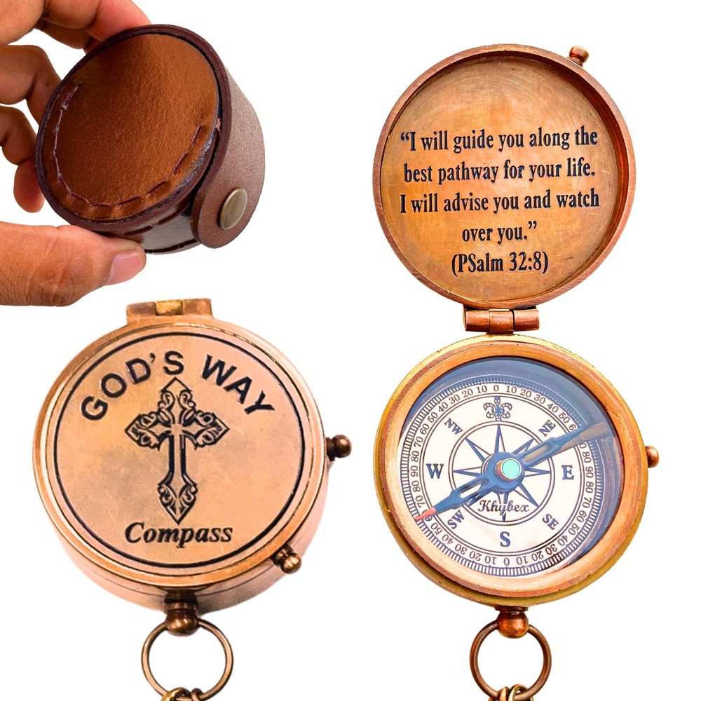Gods Way Compass, Baptism, Graduation Gift, Boys, Men, Catholic, Inspirational