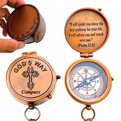Gods Way Compass, Baptism, Graduation Gift, Boys, Men, Catholic, Inspirational