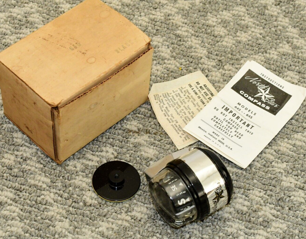 NORTH STAR COMPASS 642 – 645 DASH-MOUNT: AUTO, BOAT, PLANE – NOS, NEW