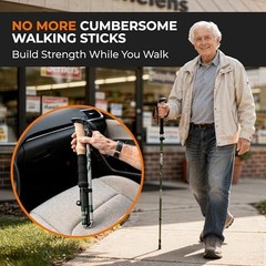 Collapsible Hiking & Trekking Poles – Lightweight, Adjustable, 2pc Set for Senio