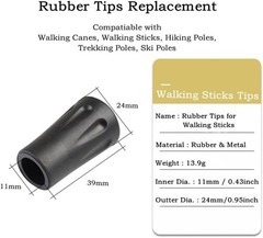 6pcs Walking Stick Tips, Replacement Rubber Tips for Walking Sticks, Trekking…