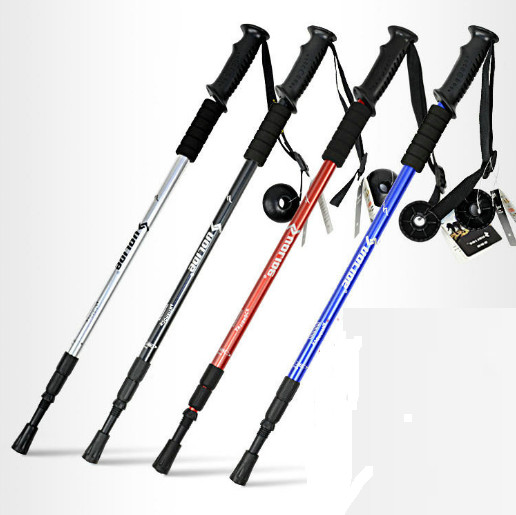 Trekking Walking Hiking Sticks Poles Alpenstock Anti-shock 65-135cm Black