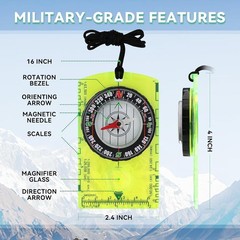 Magnetic Compass Navigation Tool Backpacking Camping Hunting Kids Survival Gear
