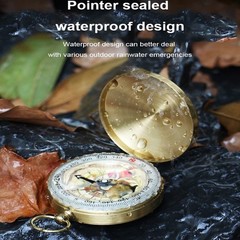 Camping Survival Compass for Hiking,Small Golden Pocket