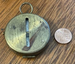 Vintage German Made Hinged Brass Encased Compass Glass Face Needle Lock Switch