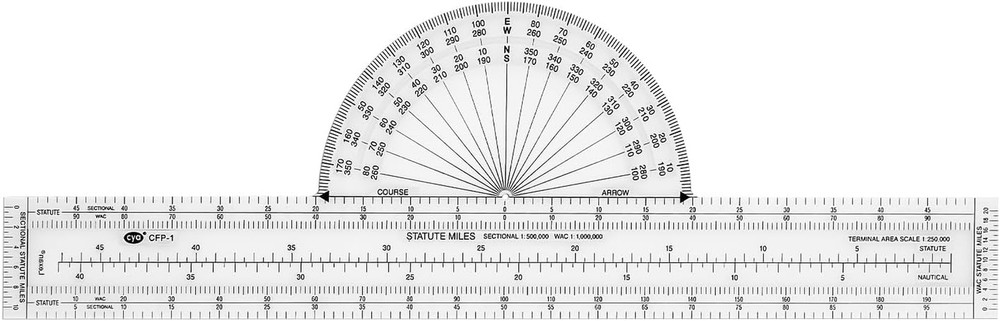 Fixed Plotter for Aviation Pilots, 13 Inch Navigation Tool, CFP-1