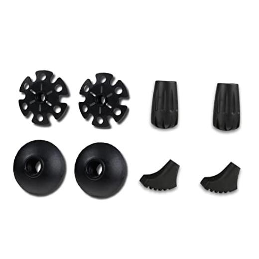 Trekking Pole Tips and Baskets Set – Rubber 2 Tips + 2 Boot + 2 Mud + 2 Snow
