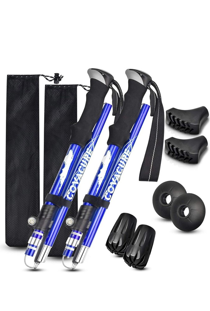 Covacure Trekking Poles Collapsible Hiking Poles – Aluminum Alloy 7075 Trekking
