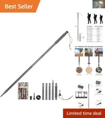 Durable Aluminum Hiking Stick with Anti-Slip Grip & Emergency Compass – 41 Inch