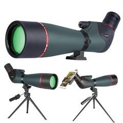 20-60×80 Spotting Scopes for Bird Watching, BAK4 Waterproof Spotting Dark Green