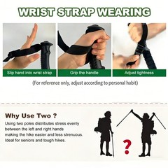 2X Walking Trekking Poles Hiking Sticks Adjustable Alpenstock for Women & Men