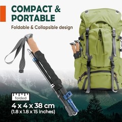Lightweight Adjustable Trekking Poles with Cork Grip – Compact Folding Hiking St