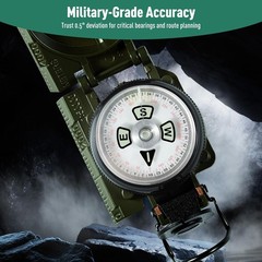 Multifunctional Military Sighting Navigation Compass Impact Resistant &