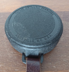 Vtg Taylor Instruments Compass Black Case Leather Lanyard Brass Pin Asheville NC