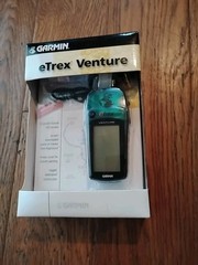 Garmin eTrex Venture Handheld Personal GPS Green In Box With Cord And Manual