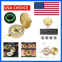 Camping Survival Compass for Hiking,Small Golden Pocket Compass for Kids,Glow…