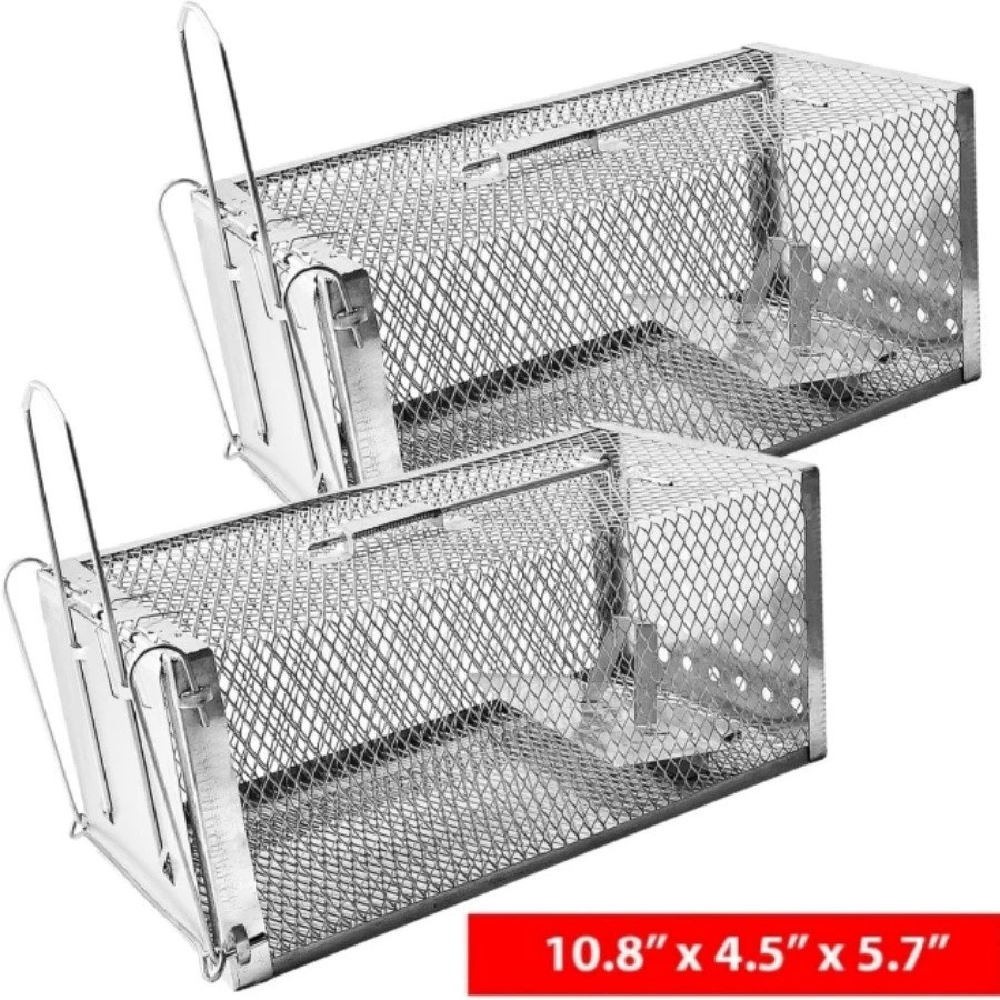 2Pack Cage Trap Live Humane for Squirrel Chipmunk Rat Mice Rodent Animal Catcher