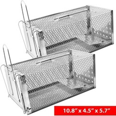 2Pack Cage Trap Live Humane for Squirrel Chipmunk Rat Mice Rodent Animal Catcher