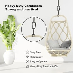 Carabiner Clip 4 Pac 855lbs 3″ Heavy Duty Carabiners For Hammocks Camping Black