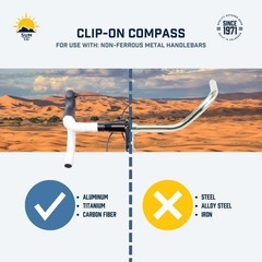 Clip-On Compass for Bikes | Handlebar Compass for Bicycle, Motorcycle, ATV, o…