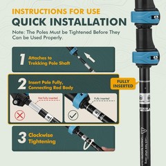 KINGGEAR TR-Z Collapsible Trekking Poles, 7075 Aircraft Aluminum Blue