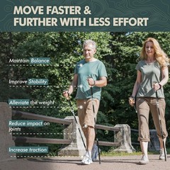 Nordic Walking Stick, TPZ-2, 2pcs Folding Collapsible Lightweight Hiking Pole…