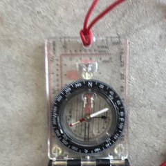 Silva Mirror Sighting Compass w/ Red Lanyard, Plastic, Black/Clear/Red