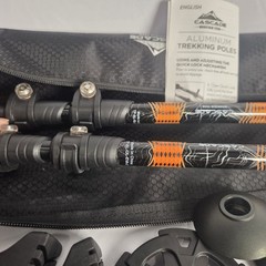 Cascade Mountain Tech Aluminum Trekking Poles Quick Lock EVA Grip Carry Bag Pair
