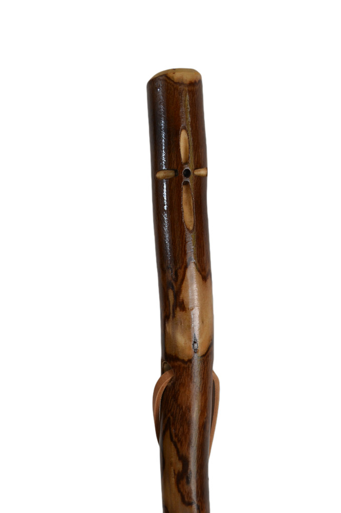 Dark Walking Stick + Cross Carving + Handmade in USA – Strong Hiking Staff