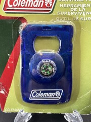 Coleman Blue Camping Survival Tool Compass Can Opener, Screwdriver, Blade New