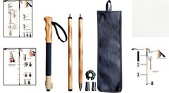 Adjustable Beech Wood Trekking Poles – 55-inch Height with Quick Lock Flip