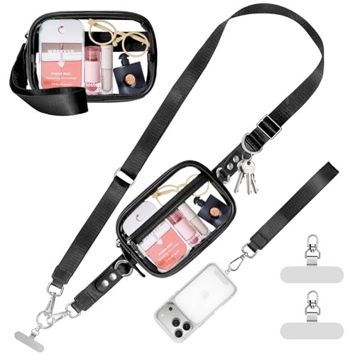 Tiostep Clip and Go Strap for Phone with Wallet Crossbody Phone Medium Black
