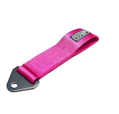 Fabric Tow Loop Strap Fixed Length for Front or Rear Bumper, High Pink
