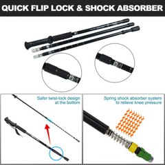 1 Pair Hiking Walking Sticks Trekking Poles Collapsible Lightweight Anti-Shock