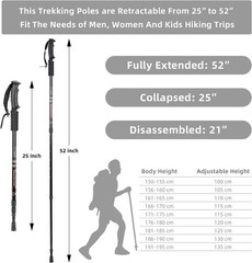 Lightweight Adjustable Hiking Poles with Comfort Grip