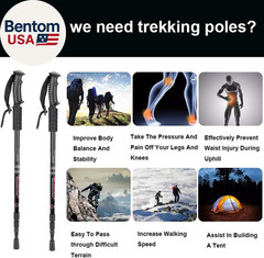 Hiking Trekking Poles, 2 Pack Collapsible, Lightweight, anti Shock, Walking Stic