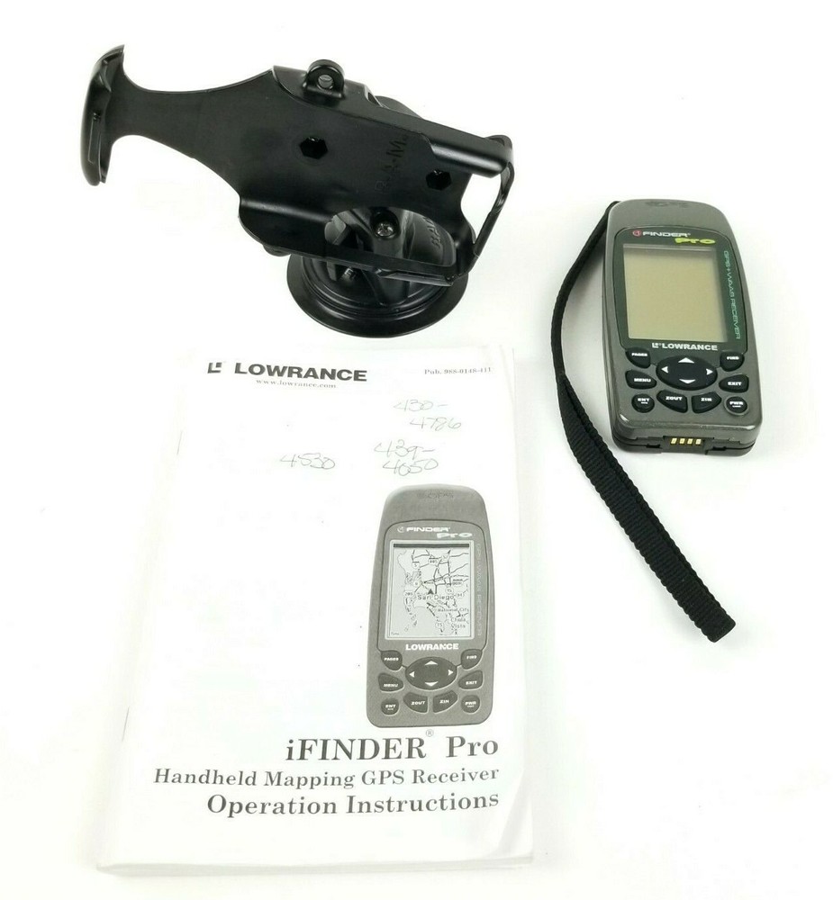Lowrance iFinder Pro GPS+WAAS Receiver w/ Manual & Mount Fishing Hunting Tested