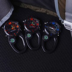 Luminous Climbing Watch with and Carabiner Hook for Outdoor Activities