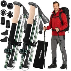 Collapsible Hiking & Trekking Poles – Lightweight, Adjustable, 2pc Set for Senio