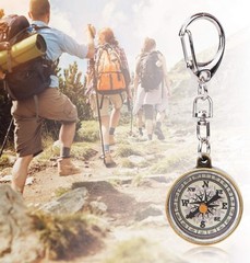 Keychain Compass, Pack of 2 Vintage Style Zinc Alloy Pocket Compass Navigatio…